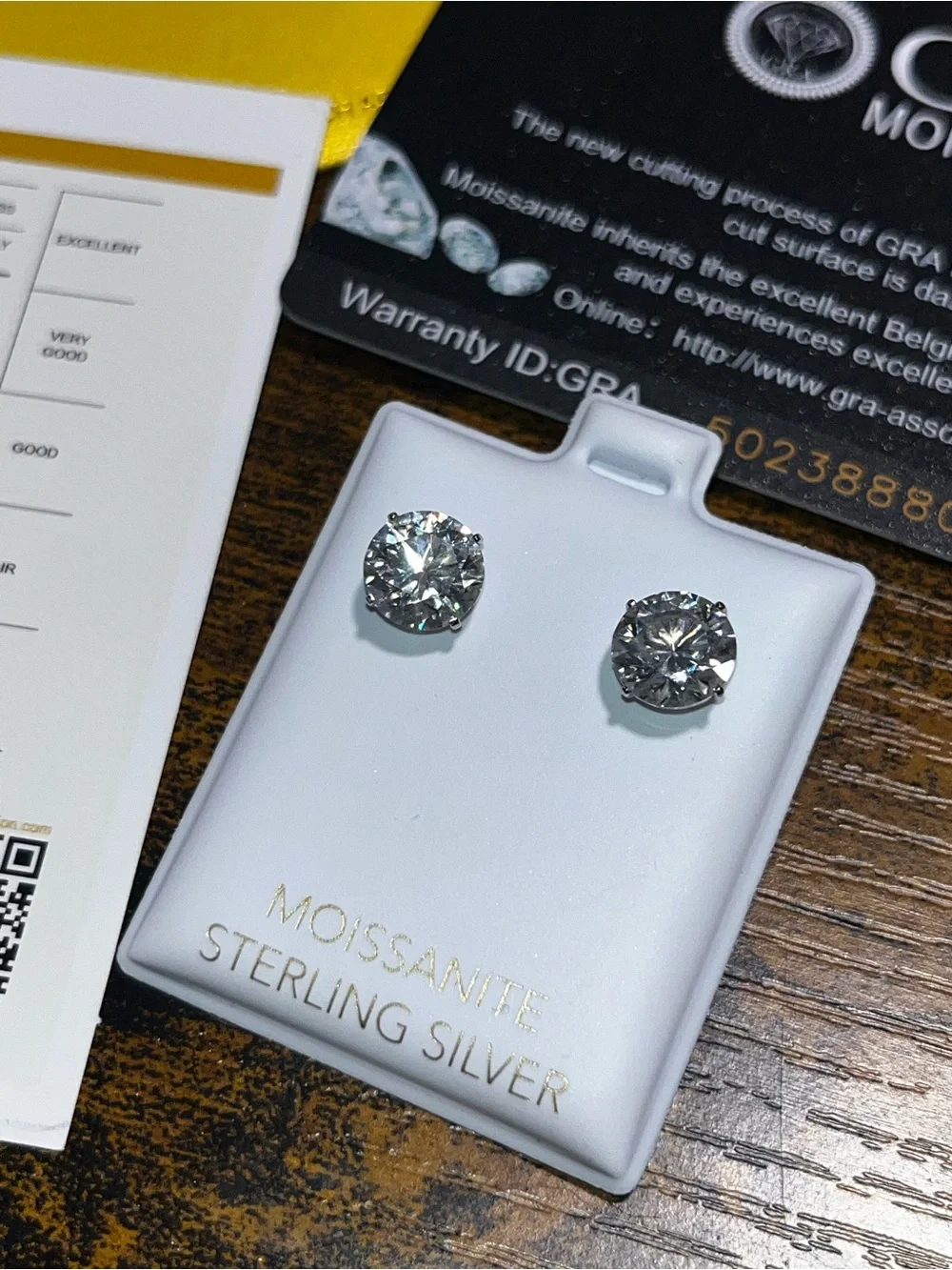 Moissanite Sterling Silver 925 Stud Earrings 4ct rainbow flash